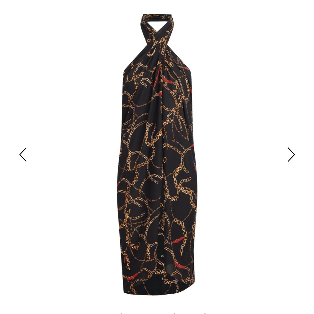 WALTER BAKER paradise Ibiza Chain Sarong black NWT in bag One Size